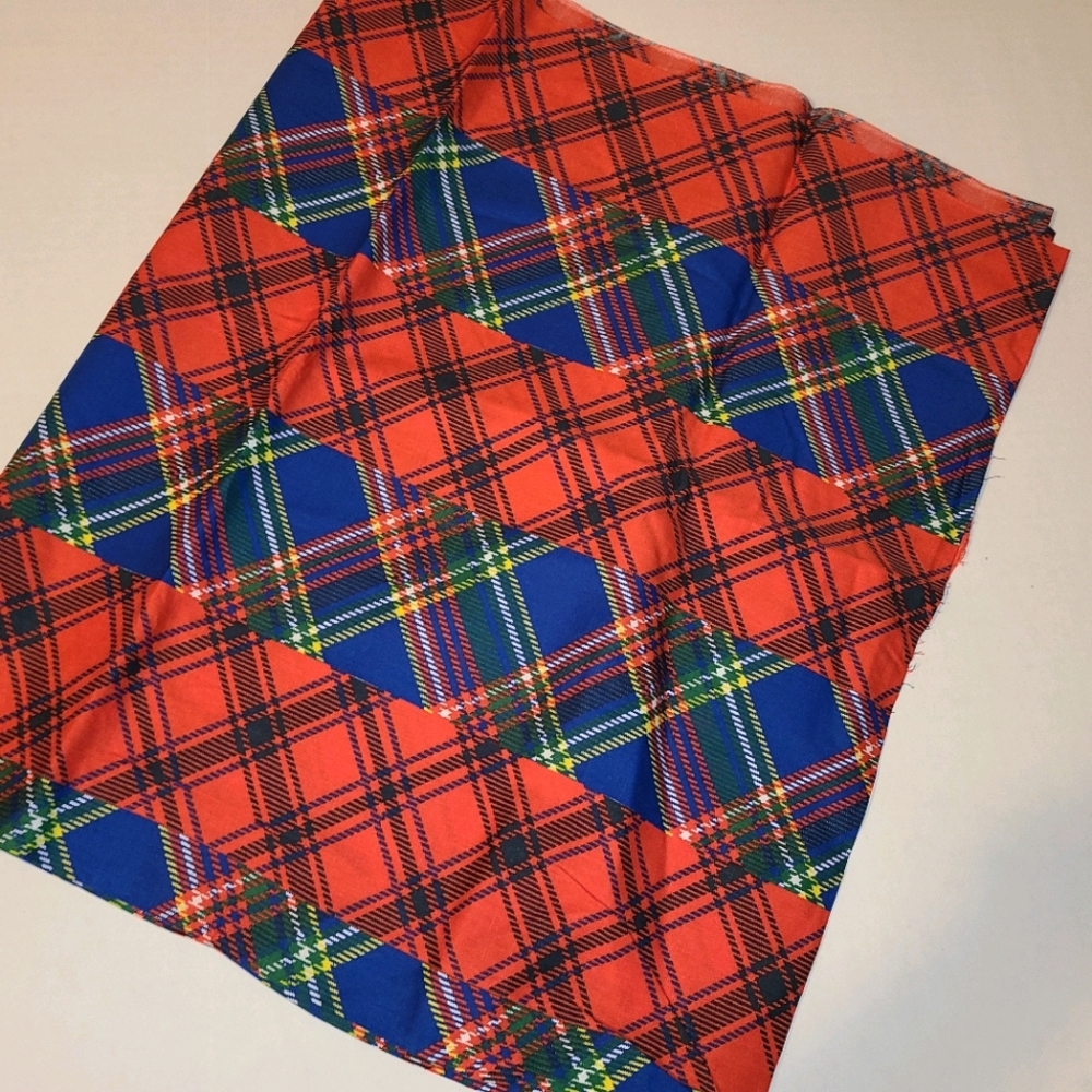 Vintage fabric plaid patches